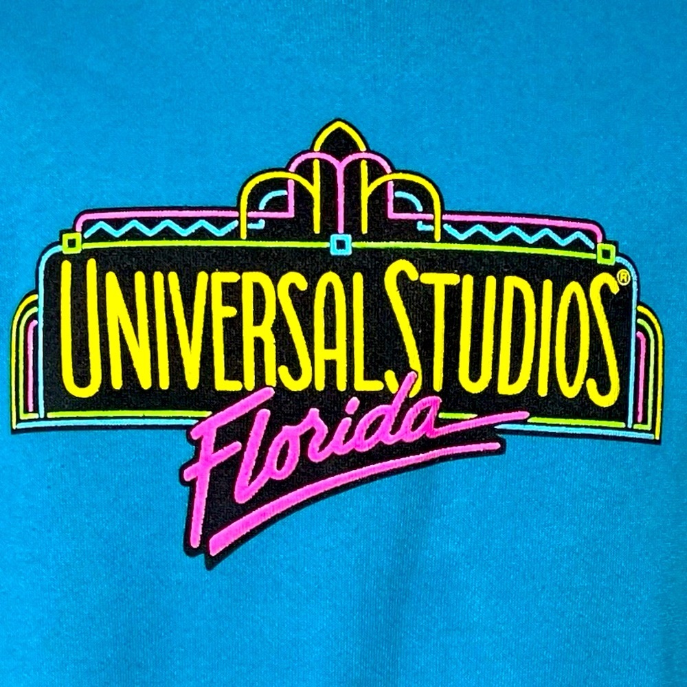 VTG 80s Universal Studios Florida Men’s Turquoise XL Crewneck Sweatshirt in EUC - Picture 4 of 11